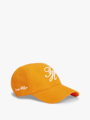 Embroidered Script Monogram Baseball Cap, Orange Hype