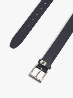 Мужской ремень Tommy Hilfiger Square Buckle Textured Leather Belt, цвет: Космический синий — фото 2