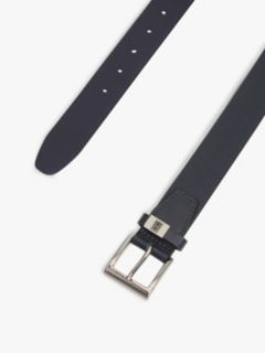 Square Buckle Textured Leather Belt — Space Blue 4