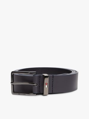 Мужской ремень Tommy Hilfiger Square Buckle Smooth Leather Belt, цвет: Космический синий — фото 3