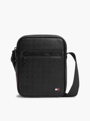 Allover Flag Logo Mini Reporter Bag, Black