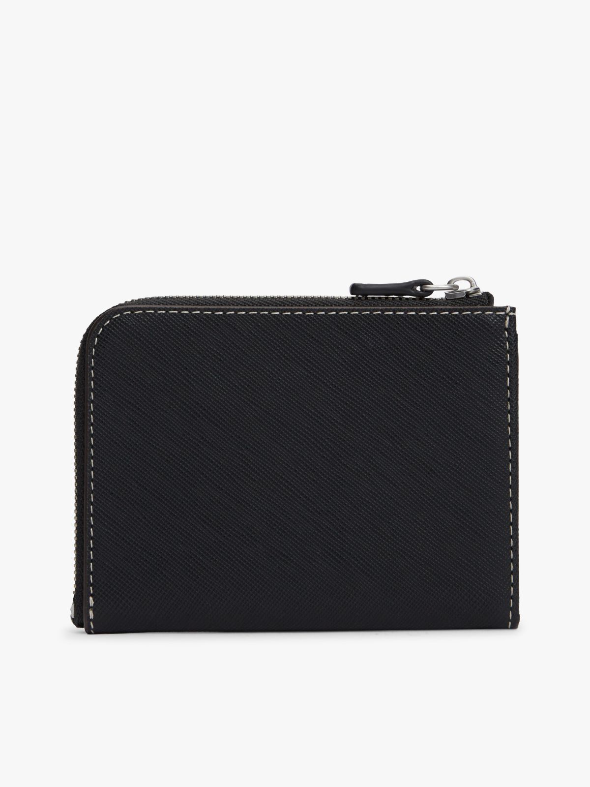 Leather Zip Wallet — Black
