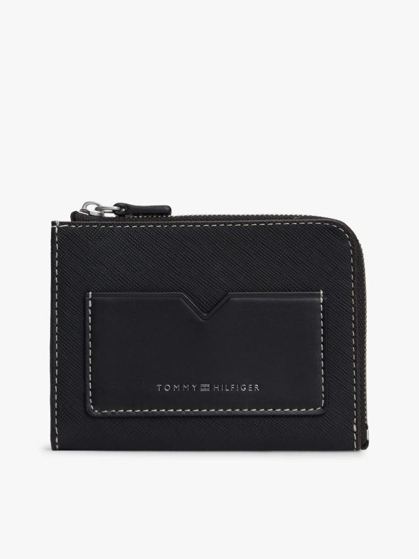 Leather Zip Wallet — Black