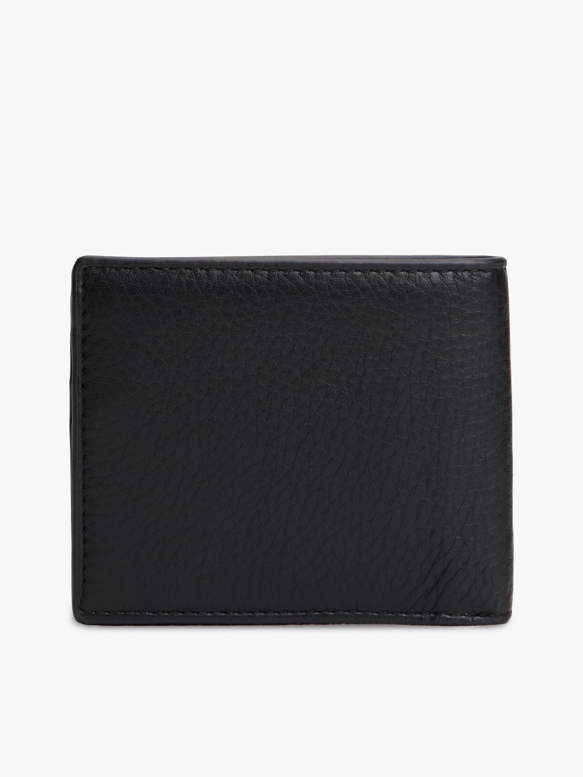 Pebbled Leather Bifold Wallet — Black