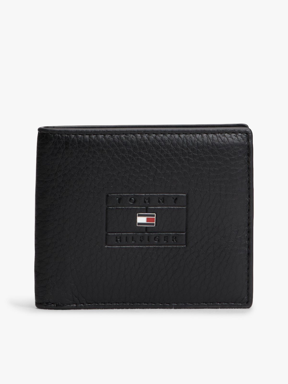 Pebbled Leather Bifold Wallet — Black