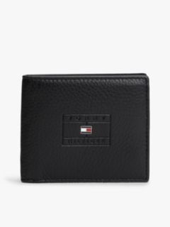 Pebbled Leather Bifold Wallet — Black 1