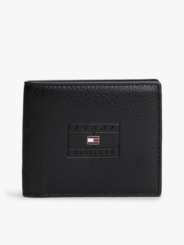 Pebbled Leather Bifold Wallet — Black