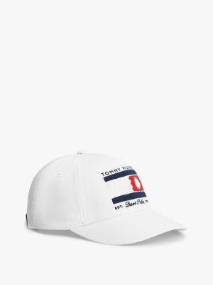 Embroidered Summer Graphic Baseball Cap, Optic White