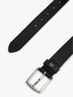 Square Buckle Leather Belt — Black 2