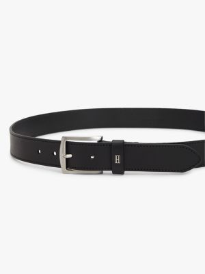 Мужской ремень Tommy Hilfiger Square Buckle Leather Belt, цвет: Чёрный — фото 3