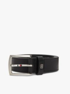 Square Buckle Leather Belt — Black 4