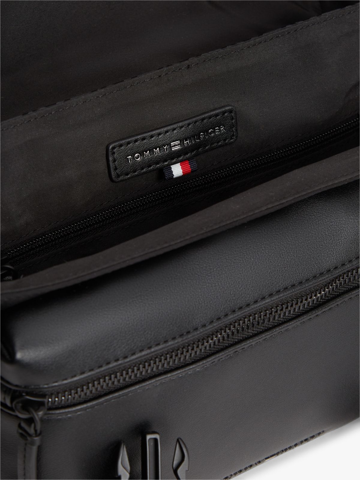 Flag Logo Jacquard Satchel — Black