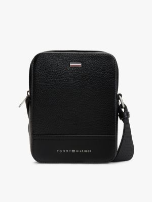Pebbled Mini Reporter Bag, Black