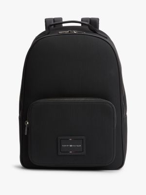 Hilfiger Logo Textured Backpack, Black