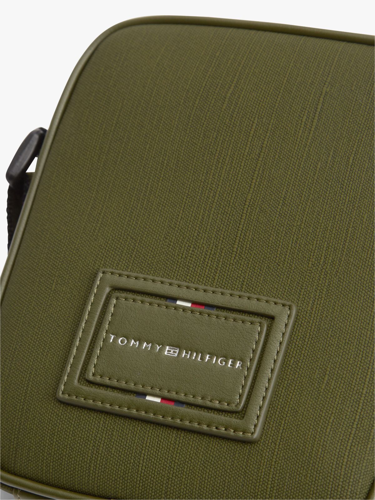 Hilfiger Logo Textured Mini Reporter Bag — Olivewood