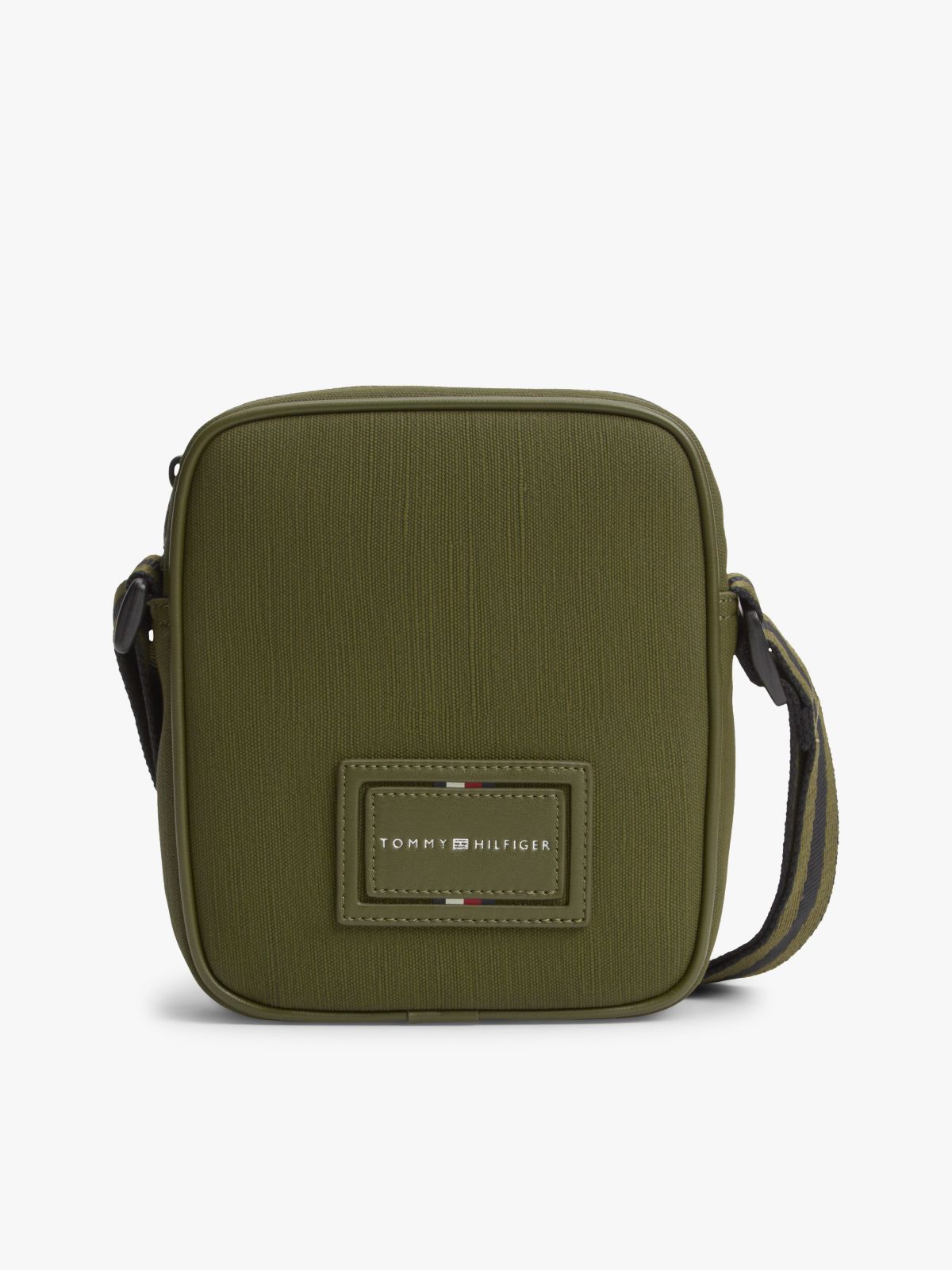 Hilfiger Logo Textured Mini Reporter Bag — Olivewood