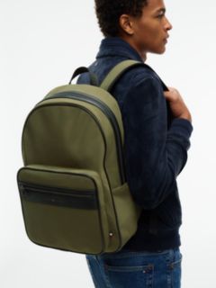 Water-Repellent Mixed-Media Backpack — Platinum Olive 2