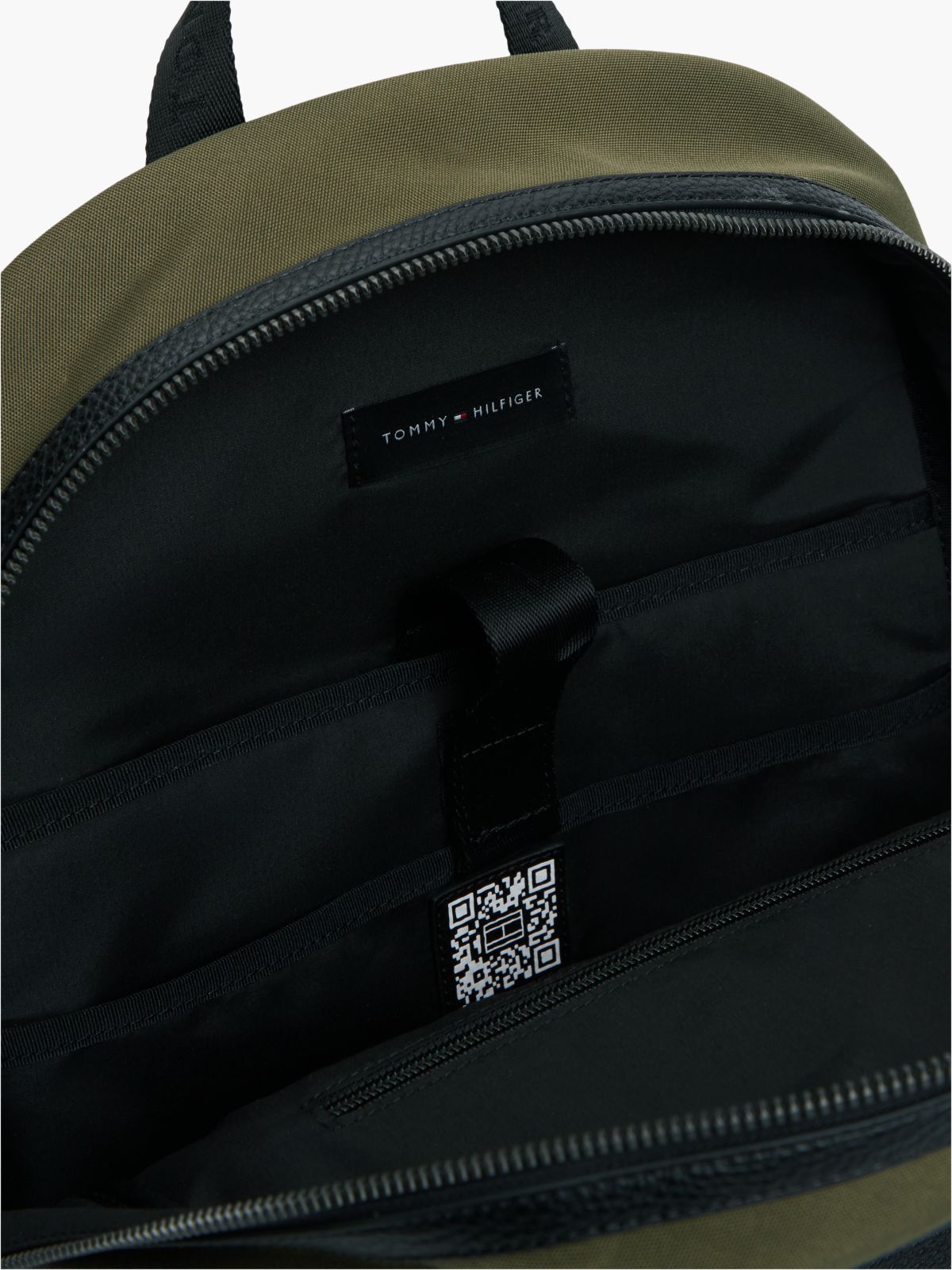 Water-Repellent Mixed-Media Backpack — Platinum Olive