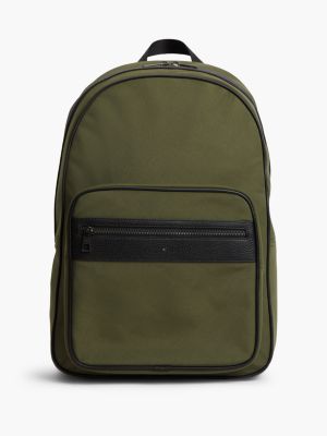 Water-Repellent Mixed-Media Backpack, Platinum Olive