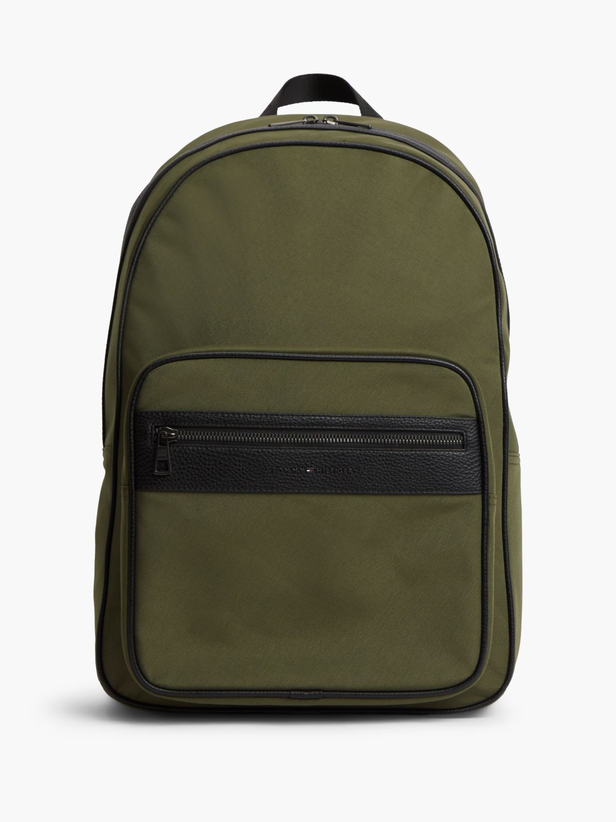 Water-Repellent Mixed-Media Backpack — Platinum Olive