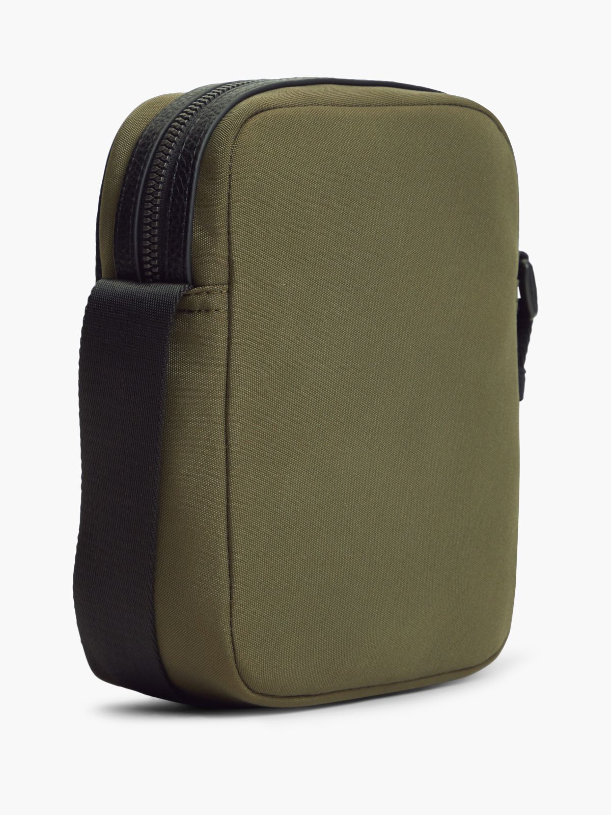 Water-Repellent Mixed-Media Reporter Bag — Platinum Olive