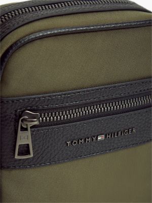 Мужская сумка Tommy Hilfiger Water-Repellent Mixed-Media Reporter, цвет: Платиновый оливковый — фото 4