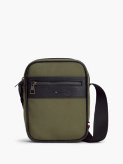 Water-Repellent Mixed-Media Reporter Bag — Platinum Olive 1