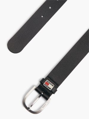 Мужские ремни Tommy Hilfiger Tommy Jeans Round Buckle Leather Belt, цвет: Чёрный — фото 2