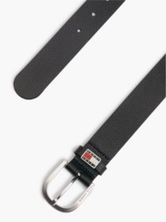 Tommy Jeans Round Buckle Leather Belt — Black 2