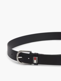 Tommy Jeans Round Buckle Leather Belt — Black 3