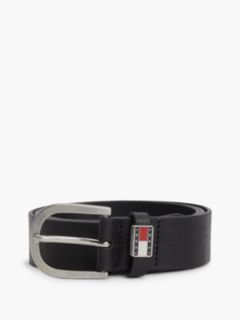 Tommy Jeans Round Buckle Leather Belt — Black 4
