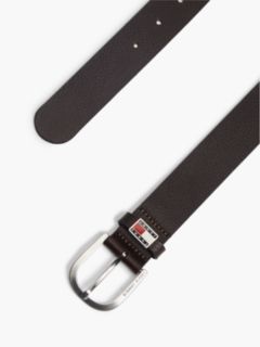 Tommy Jeans Round Buckle Leather Belt — Dark Brown 2