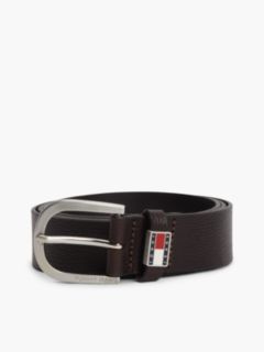 Tommy Jeans Round Buckle Leather Belt — Dark Brown 4