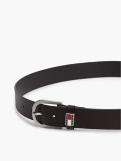 Tommy Jeans Round Buckle Leather Belt — Dark Brown 5