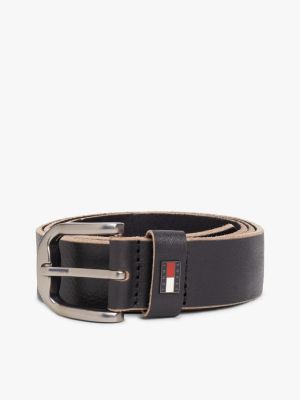 Мужской ремень Tommy Jeans Buffed Suede Belt, цвет: Чёрный — фото 4