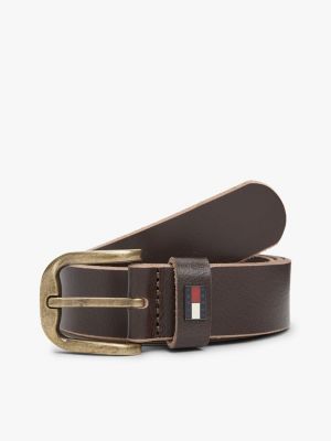 Tommy Jeans Buffed Suede Belt, Coffee Bean
