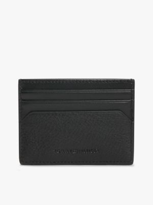 Мужской кошелёк Tommy Hilfiger Pebbled Leather Card Holder, цвет: Чёрный — фото 2