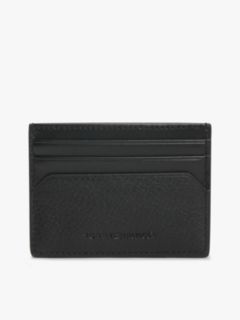 Pebbled Leather Card Holder — Black 2