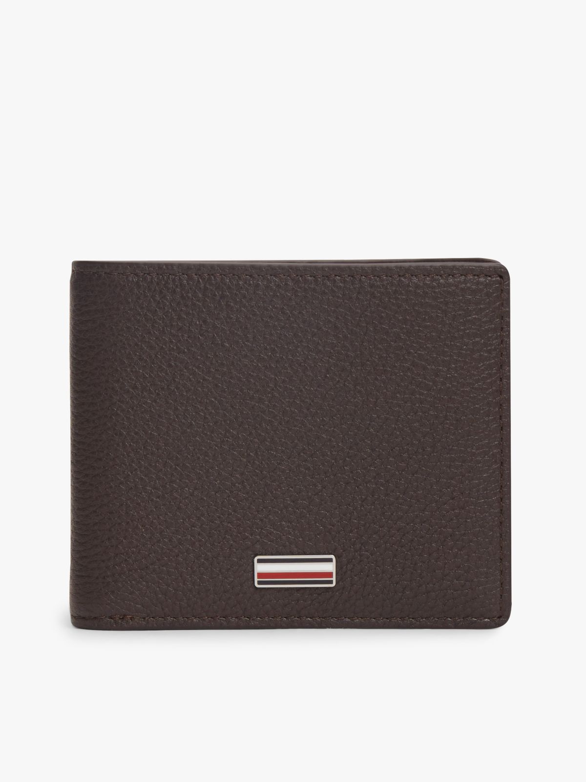Pebbled Leather Bifold Wallet — Coffee Bean