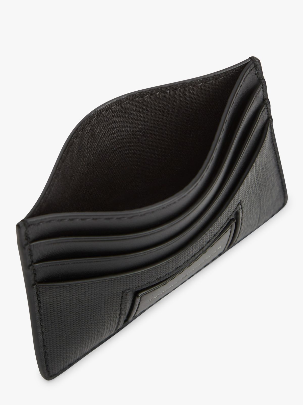 Hilfiger Logo Leather Card Holder — Black