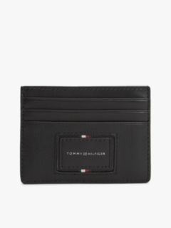 Hilfiger Logo Leather Card Holder — Black 1