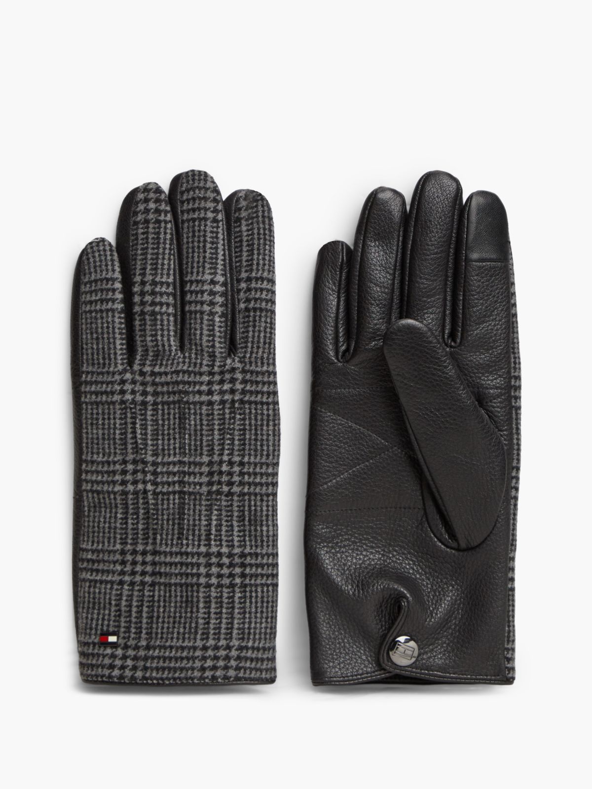 Leather & Melton Wool Glove — Prince Of Wales Check