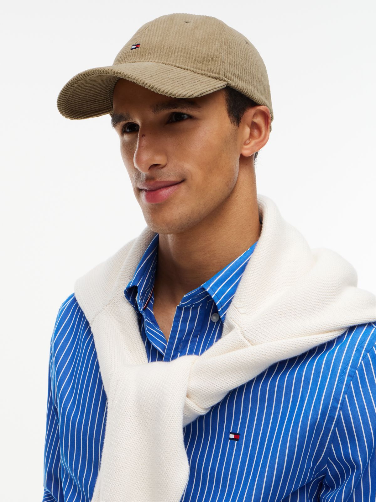 Flag Logo Corduroy Baseball Cap — Rustic Taupe