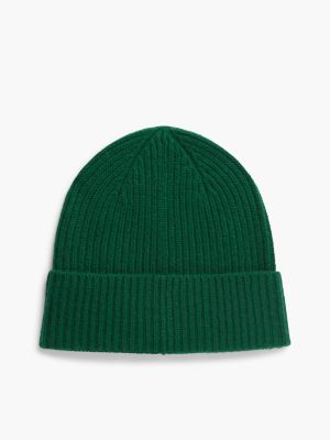 Мужская шапка Tommy Hilfiger Flag Logo Cashmere Beanie, цвет: Изумрудный — фото 2