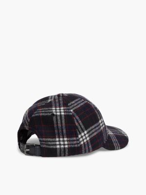 Мужская кепка Tommy Hilfiger Plaid Wool-Blend, цвет: Чёрный клетчатый — фото 2
