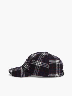 Мужская кепка Tommy Hilfiger Plaid Wool-Blend, цвет: Чёрный клетчатый — фото 3