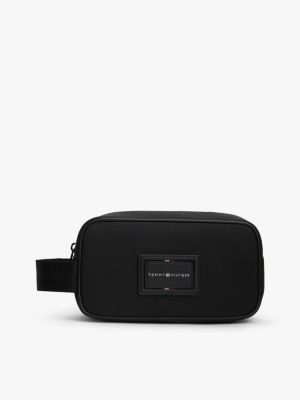 Hilfiger Logo Textured Dopp Kit, Black