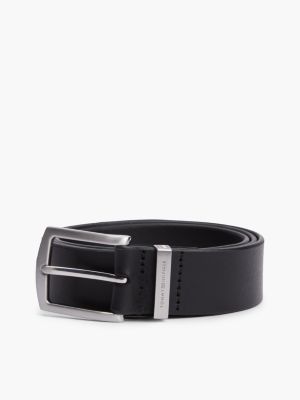 Мужской ремень Tommy Hilfiger Square Buckle Smooth Leather Belt, цвет: Чёрный — фото 4