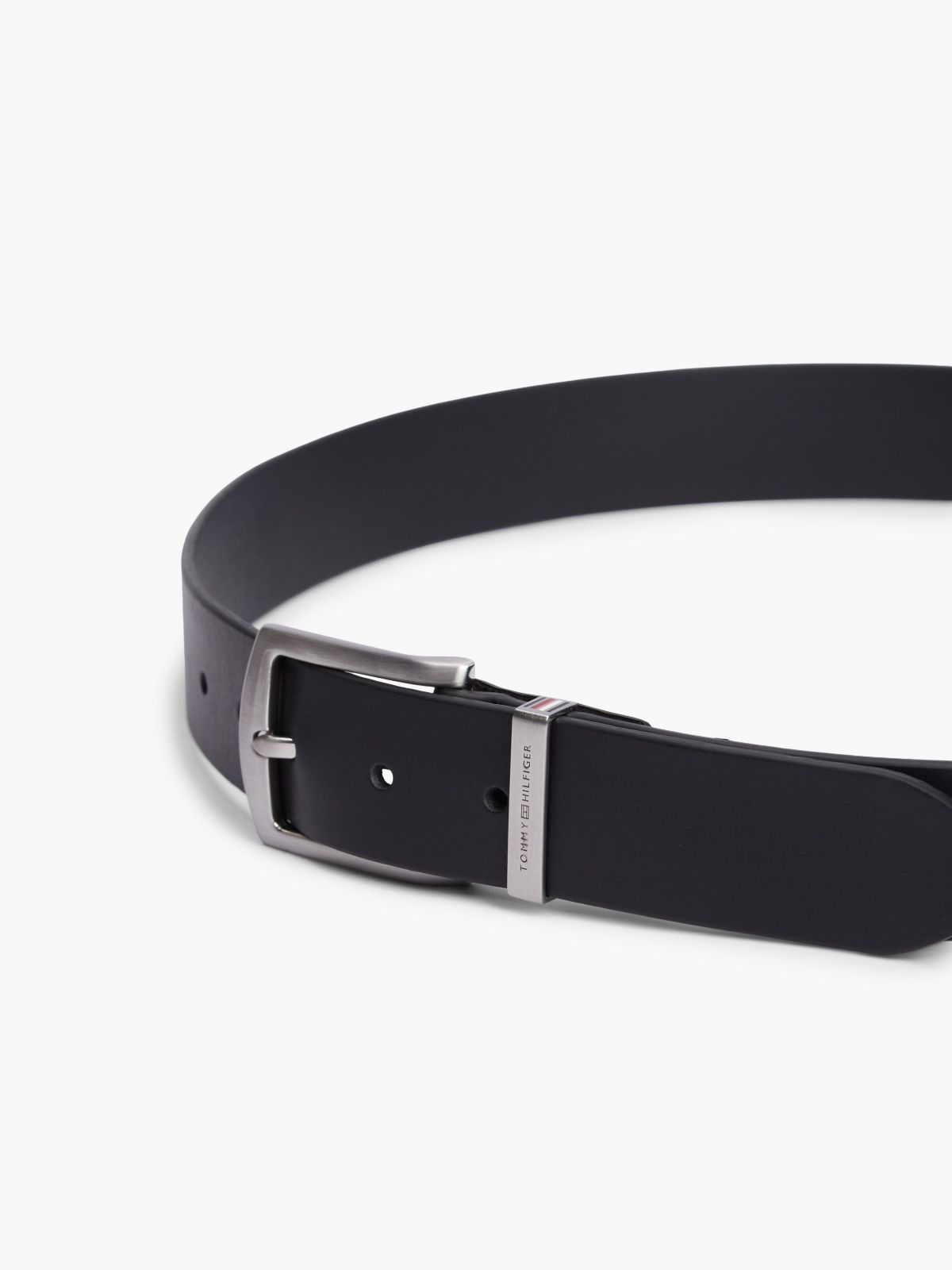 Square Buckle Smooth Leather Belt — Space Blue