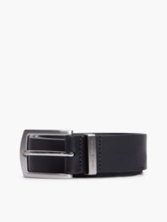 Square Buckle Smooth Leather Belt — Space Blue 6